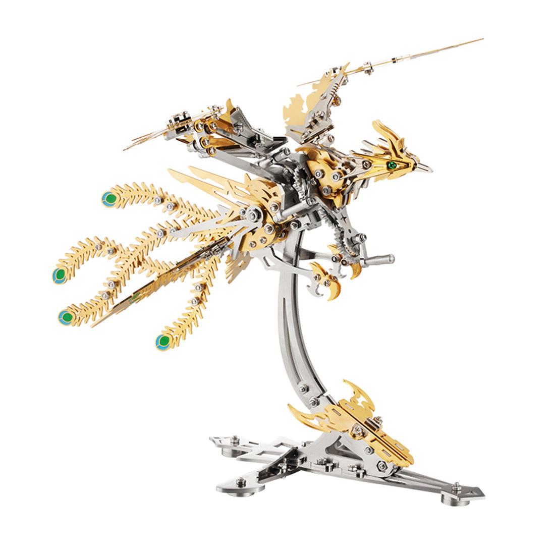 3D Metal Puzzle Phoenix, 358PCS Mechanical Phoenix 6 Hour DIY Metal Assembly 3D Puzzle Model Kit with Flappable Wing, Gifts for Adults & Kids - VICTMAX