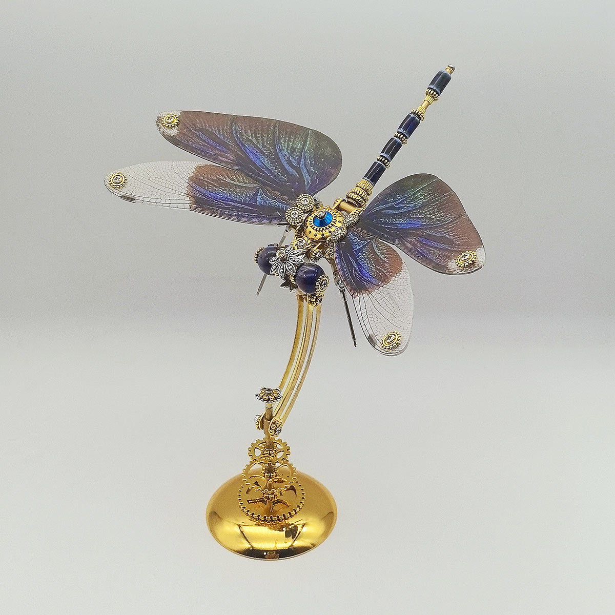 3D Metal Steampunk Dawn Brown Dragonfly Puzzle Model Magnetic Display Base 200+PCS victmax