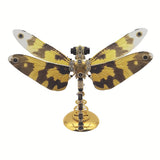 3D Metal Steampunk Dawn Brown Dragonfly Puzzle Model Magnetic Display Base 200+PCS victmax