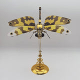 3D Metal Steampunk Dawn Brown Dragonfly Puzzle Model Magnetic Display Base 200+PCS victmax