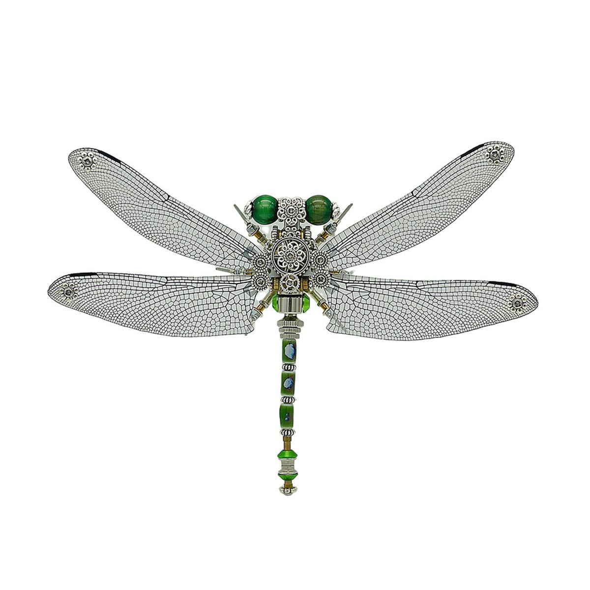 3D Metal Steampunk Dawn Brown Dragonfly Puzzle Model Magnetic Display Base 200+PCS victmax