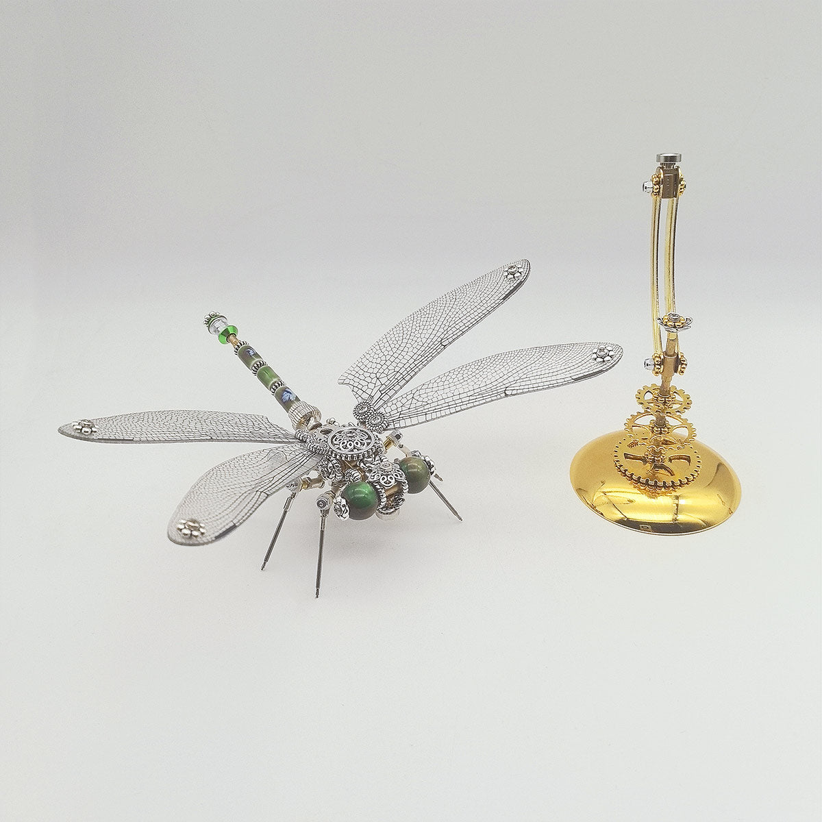 3D Metal Steampunk Dawn Brown Dragonfly Puzzle Model Magnetic Display Base 200+PCS victmax