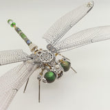 3D Metal Steampunk Dawn Brown Dragonfly Puzzle Model Magnetic Display Base 200+PCS victmax