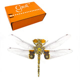 3D Metal Steampunk Dawn Brown Dragonfly Puzzle Model Magnetic Display Base 200+PCS victmax