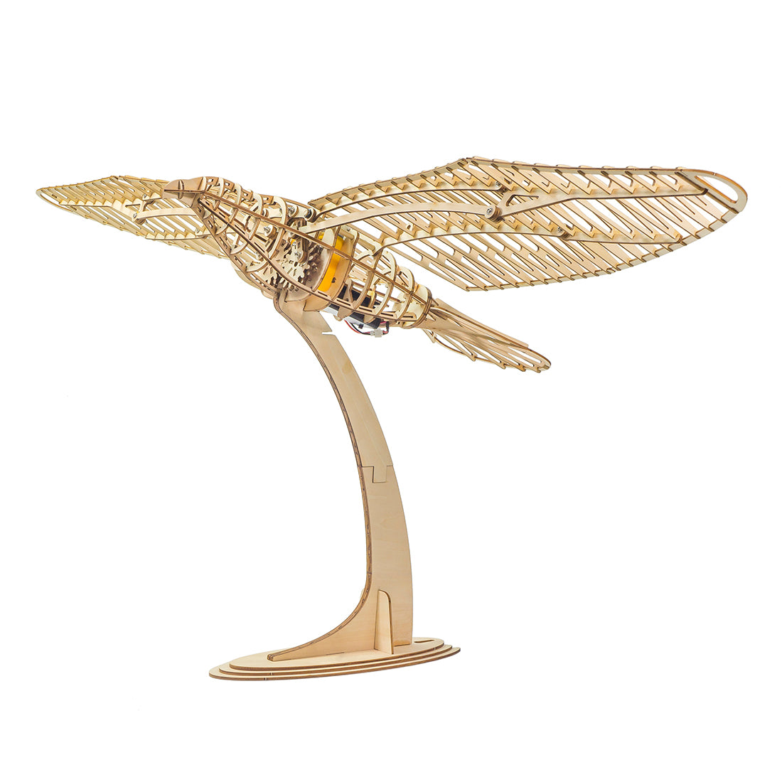 3D Wooden Pigeon Puzzle Model with Gear Driven Flapping Wings - VICTMAX