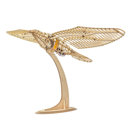 3D Wooden Pigeon Puzzle Model with Gear Driven Flapping Wings - VICTMAX