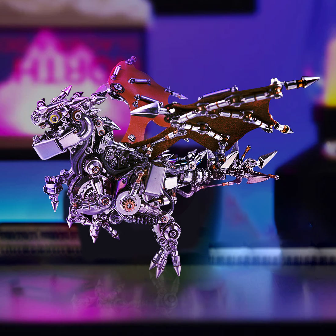 Metal Puzzle Steampunk Mechanical Dinosaur Animal Assembly Model Kit (1100+PCS)