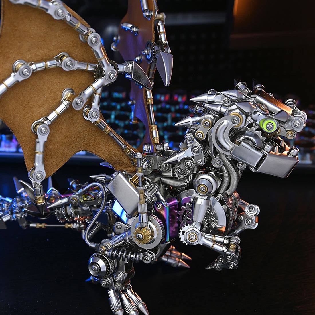 Metal Puzzle Steampunk Mechanical Dinosaur Animal Assembly Model Kit (1100+PCS)