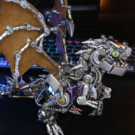 Metal Puzzle Steampunk Mechanical Dinosaur Animal Assembly Model Kit - VICTMAX