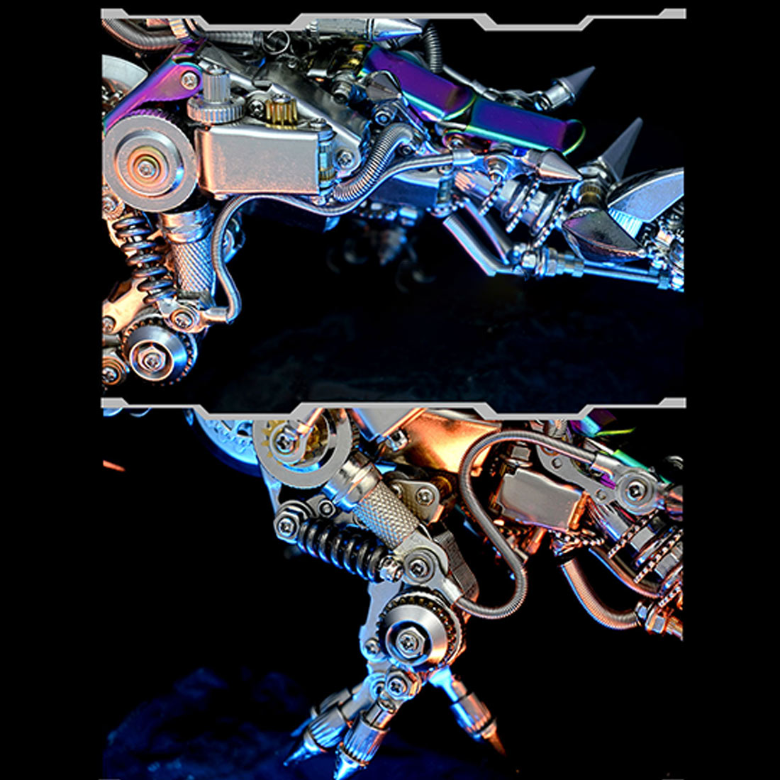 Metal Puzzle Steampunk Mechanical Dinosaur Animal Assembly Model Kit (1100+PCS)