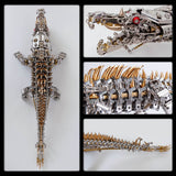 Metal Puzzle Steampunk Mechanical Crocodile Animal Assembly Model Kit (1500+PCS)