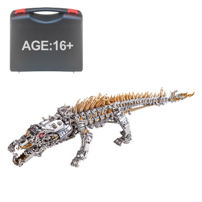 Metal Puzzle Steampunk Mechanical Crocodile Animal Assembly Model Kit - VICTMAX
