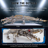 Metal Puzzle Steampunk Mechanical Crocodile Animal Assembly Model Kit (1500+PCS)