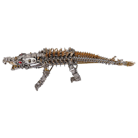 Metal Puzzle Steampunk Mechanical Crocodile Animal Assembly Model Kit - VICTMAX