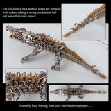 Metal Puzzle Steampunk Mechanical Crocodile Animal Assembly Model Kit (1500+PCS)