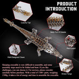 Metal Puzzle Steampunk Mechanical Crocodile Animal Assembly Model Kit (1500+PCS)