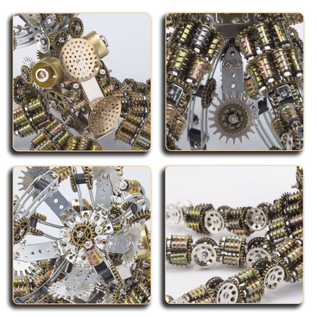 Metal Puzzle Steampunk Mechanical Octopus Bracket Light Assembly Model Kit - VICTMAX