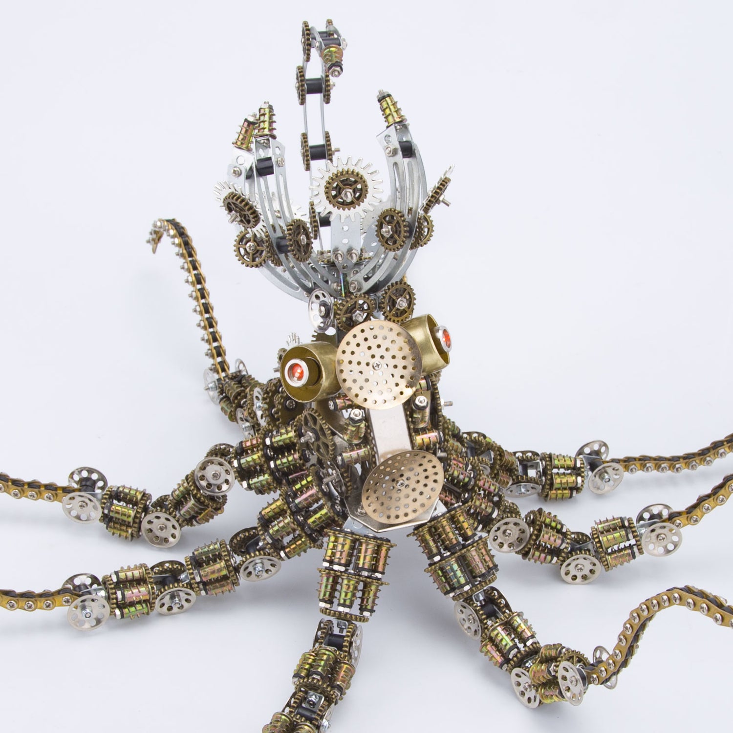 Metal Puzzle Steampunk Mechanical Octopus Bracket Light Assembly Model Kit （2400+PCS）