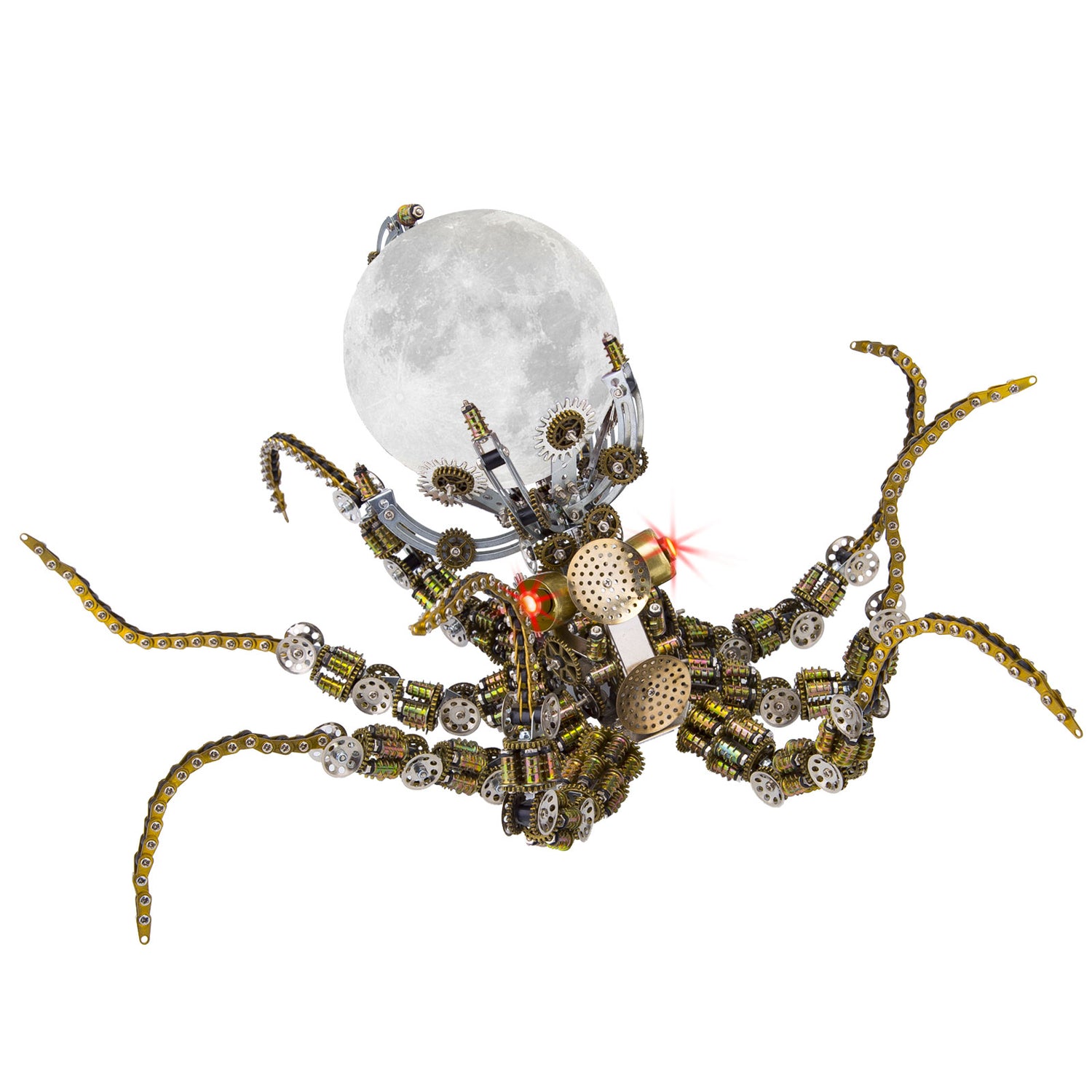 Metal Puzzle Steampunk Mechanical Octopus Bracket Light Assembly Model Kit （2400+PCS）