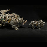 Metal Puzzle Steampunk Mechanical Siege Rhino Animal Assembly Model Kit (700+PCS)