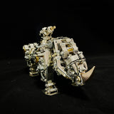 Metal Puzzle Steampunk Mechanical Siege Rhino Animal Assembly Model Kit (700+PCS)