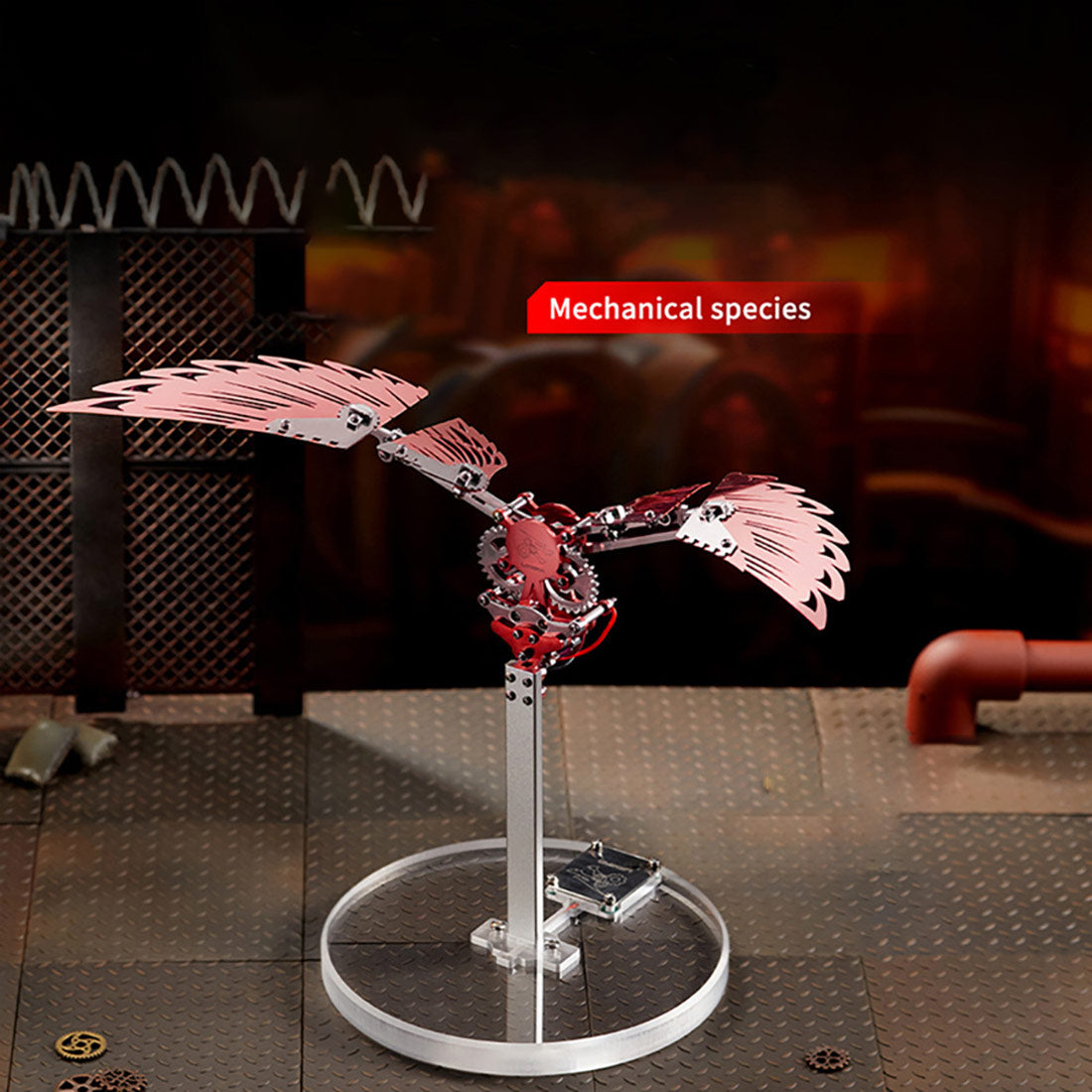 Metal Puzzle Steampunk Mechanical Ornithopter Assembly Model Kit (124PCS)