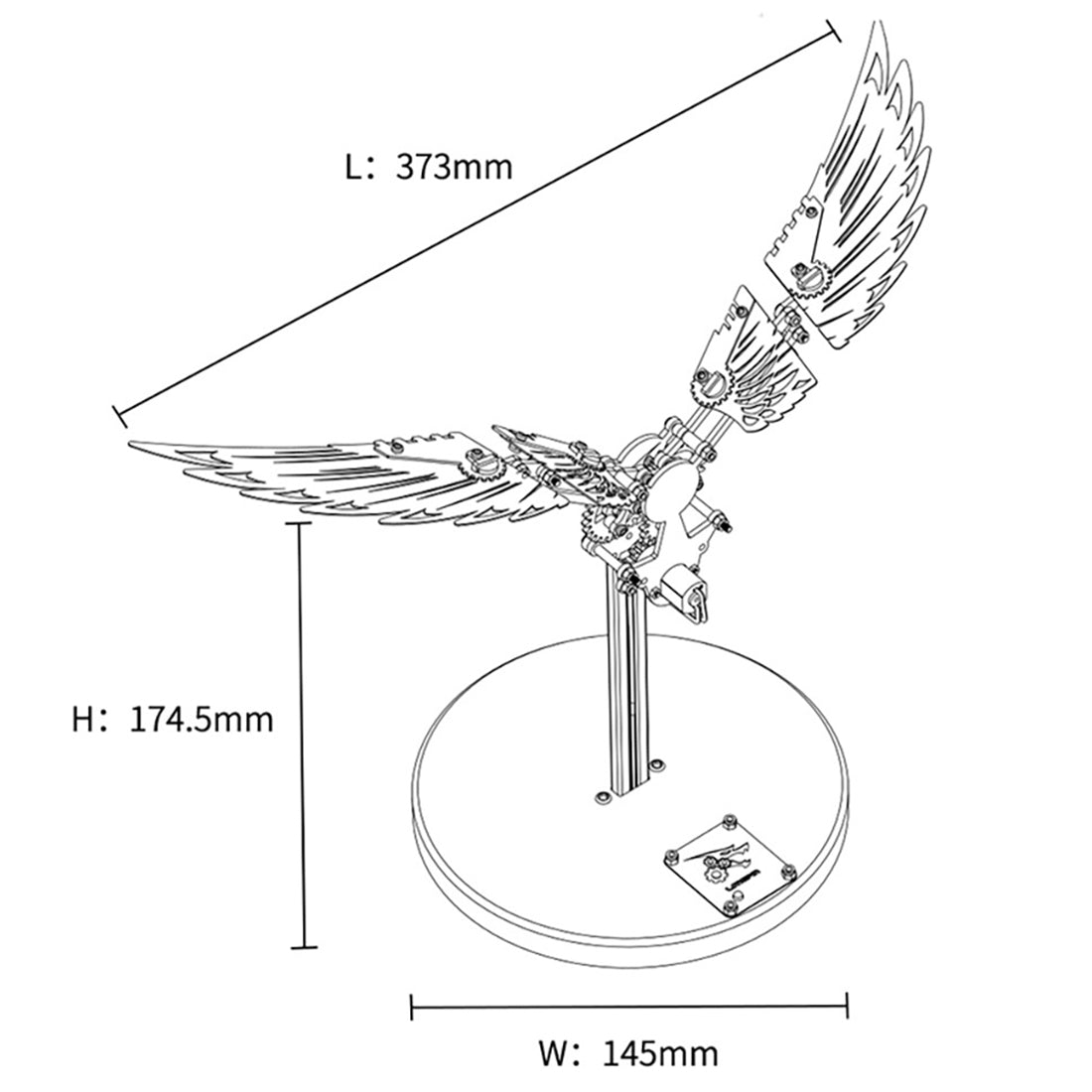 Metal Puzzle Steampunk Mechanical Ornithopter Assembly Model Kit (124PCS)