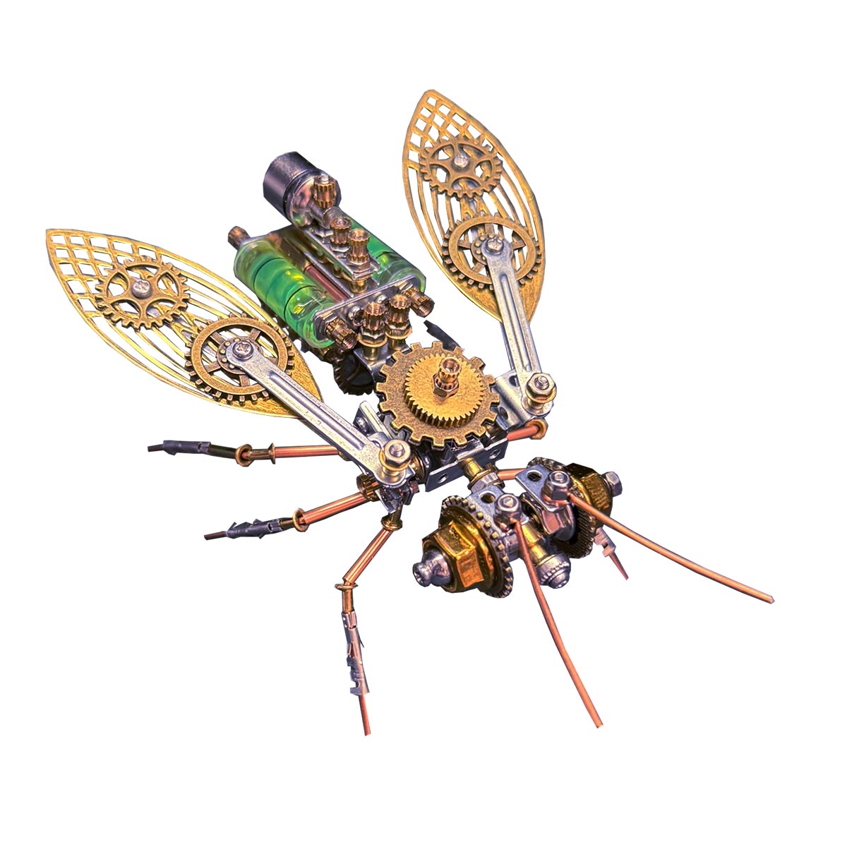 Metal Puzzle Steampunk Mechanical Bee Animal Assembly Model Kit (127PCS)
