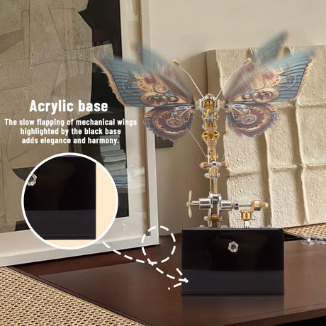3D metal mechanical butterfly music box model fully assembled for DIY adults and teens - VICTMAX