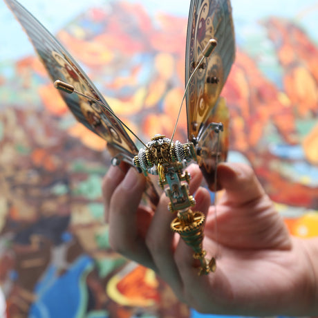 3D metal mechanical butterfly music box model fully assembled for DIY adults and teens - VICTMAX