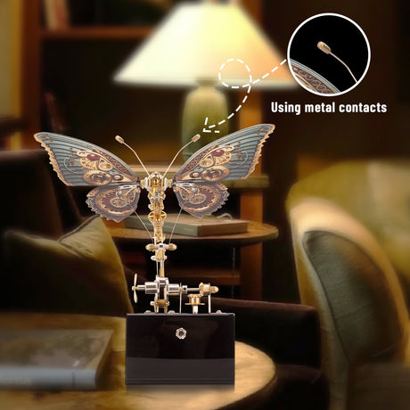 3D metal mechanical butterfly music box model fully assembled for DIY adults and teens - VICTMAX