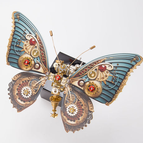 3D metal mechanical butterfly music box model fully assembled for DIY adults and teens - VICTMAX