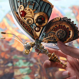 3D metal mechanical butterfly music box model fully assembled for DIY adults and teens - VICTMAX