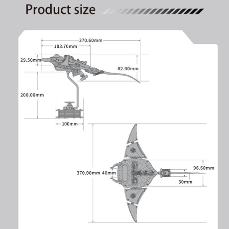 3D metal mechanical devilray model for DIY adults and teens - VICTMAX