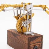 Mechanical flapping wings in motion on 3D metal DIY model