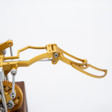 Close-up of metal parts for mechanical flapping wings DIY assembly kit