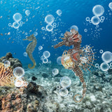 Close-up of gears and intricate metal parts on Mechanical Seahorse Firework Lamp model - VICTMAX