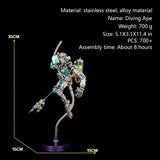 3D metal Steampunk Mechanical DiverApe model fully assembled for DIY adults and teens Size - VCTMAX