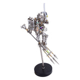 Close-up of gears and intricate metal parts on Steampunk Mechanical DiverApe model - VICTMAX