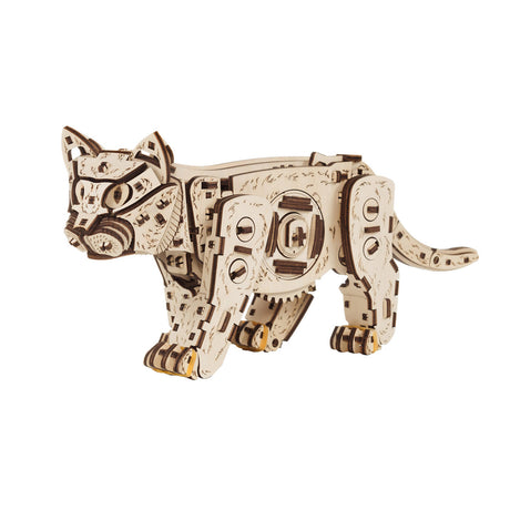 3D Wooden Mechanical Cat model assembled for DIY adults and teens - VICTMAX