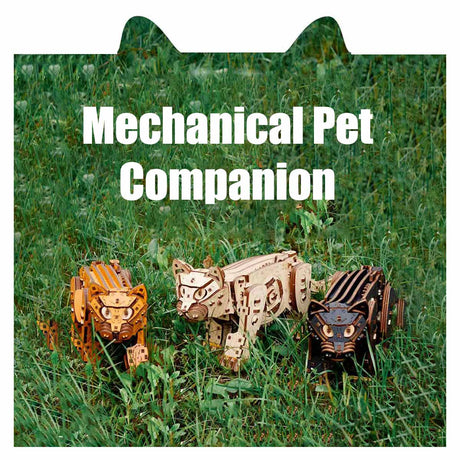 3D Wooden Mechanical Cat model assembled for DIY adults and teens - VICTMAX