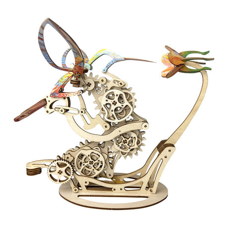 3D Wooden Colored Hummingbirds model assembled for DIY adults and teens - VICTMAX