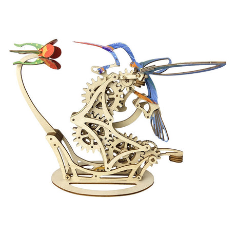 3D Wooden Colored Hummingbirds model assembled for DIY adults and teens - VICTMAX