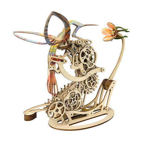 3D Wooden Colored Hummingbirds model assembled for DIY adults and teens - VICTMAX