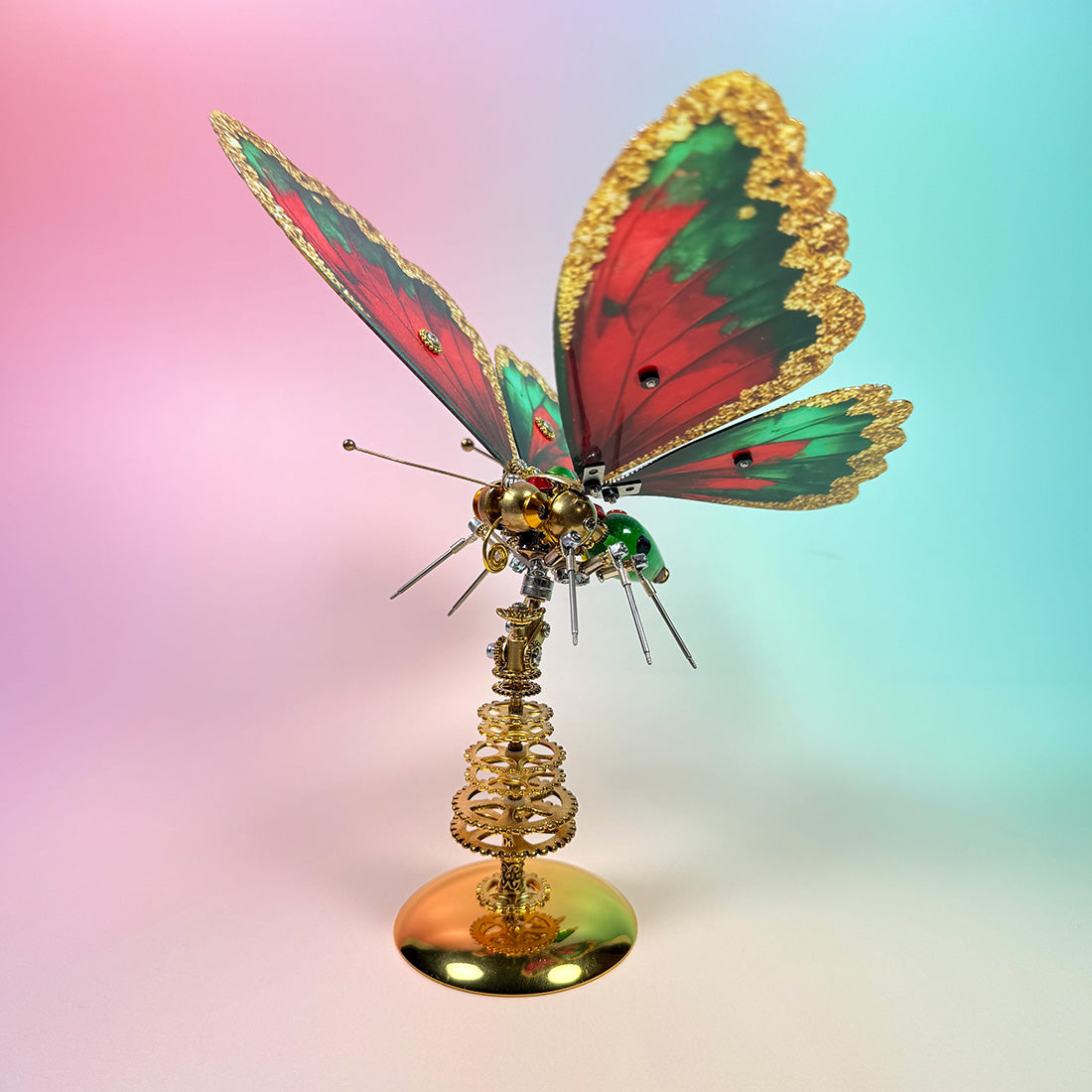 Metal Butterfly Mechanical Model Kit, 3D Steampunk DIY Insect Puzzle with 200+ Parts for Desk Decor and Collectors - Victmax