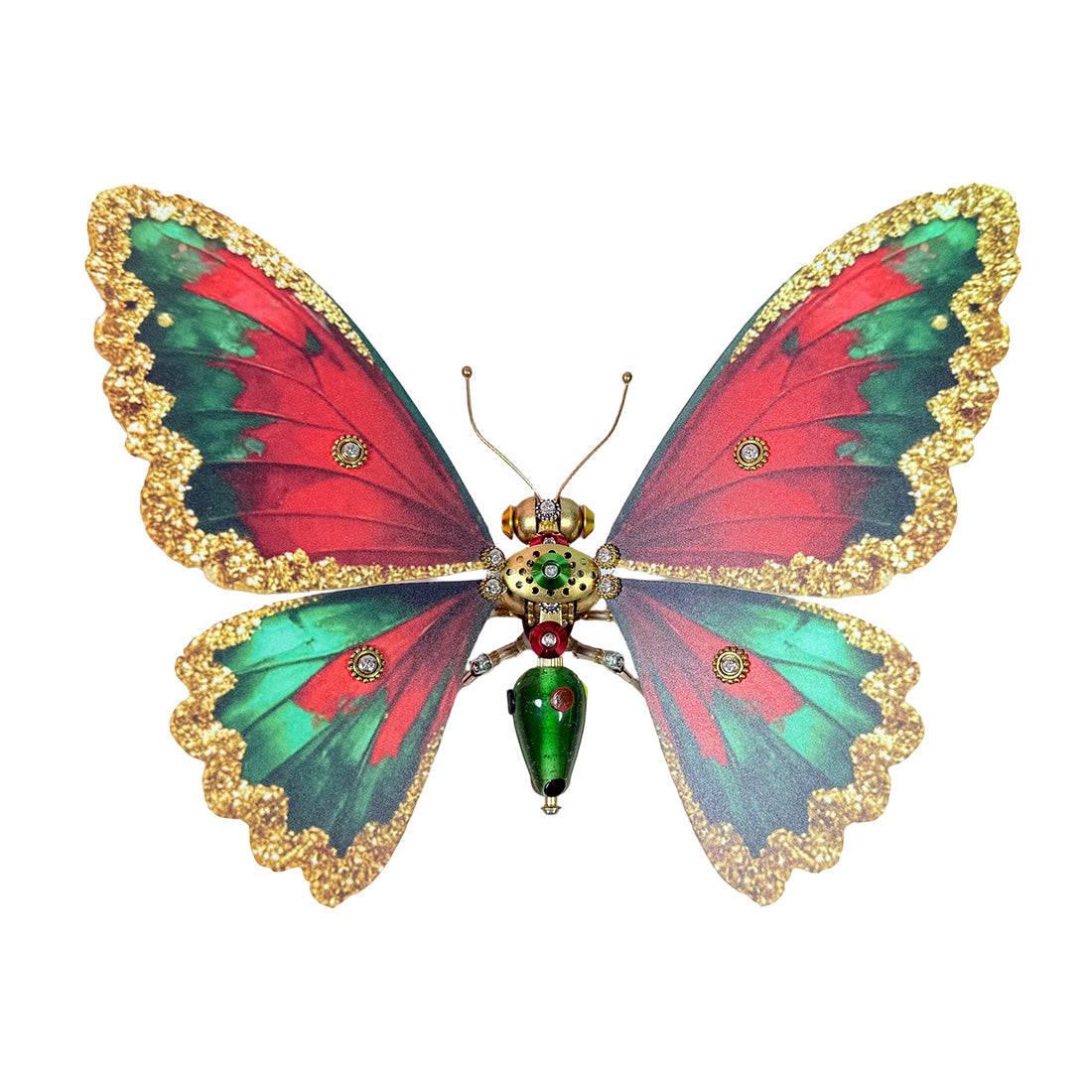 Metal Butterfly Mechanical Model Kit, 3D Steampunk DIY Insect Puzzle with 200+ Parts for Desk Decor and Collectors - Victmax