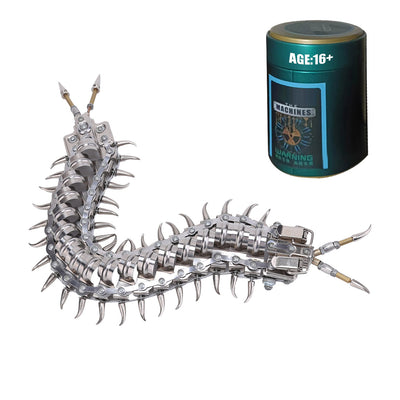 Metal Centipede Puzzle Model Kit 480PCS DIY Movable Assembly Stainless Steel Alloy Mechanical Animal Sculpture Desk Decor VICTMAX