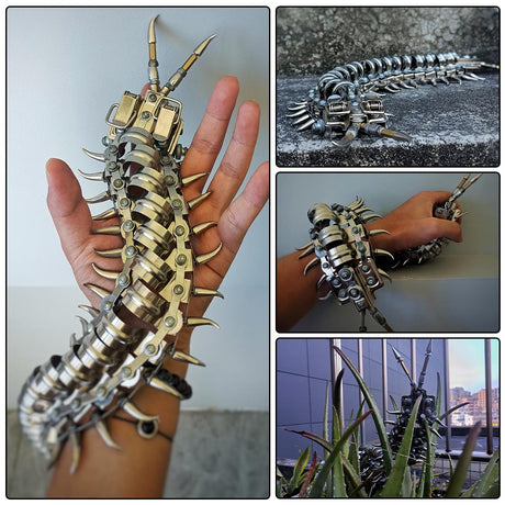 Metal Centipede Puzzle Model Kit 480PCS DIY Movable Assembly Stainless Steel Alloy Mechanical Animal Sculpture Desk Decor VICTMAX