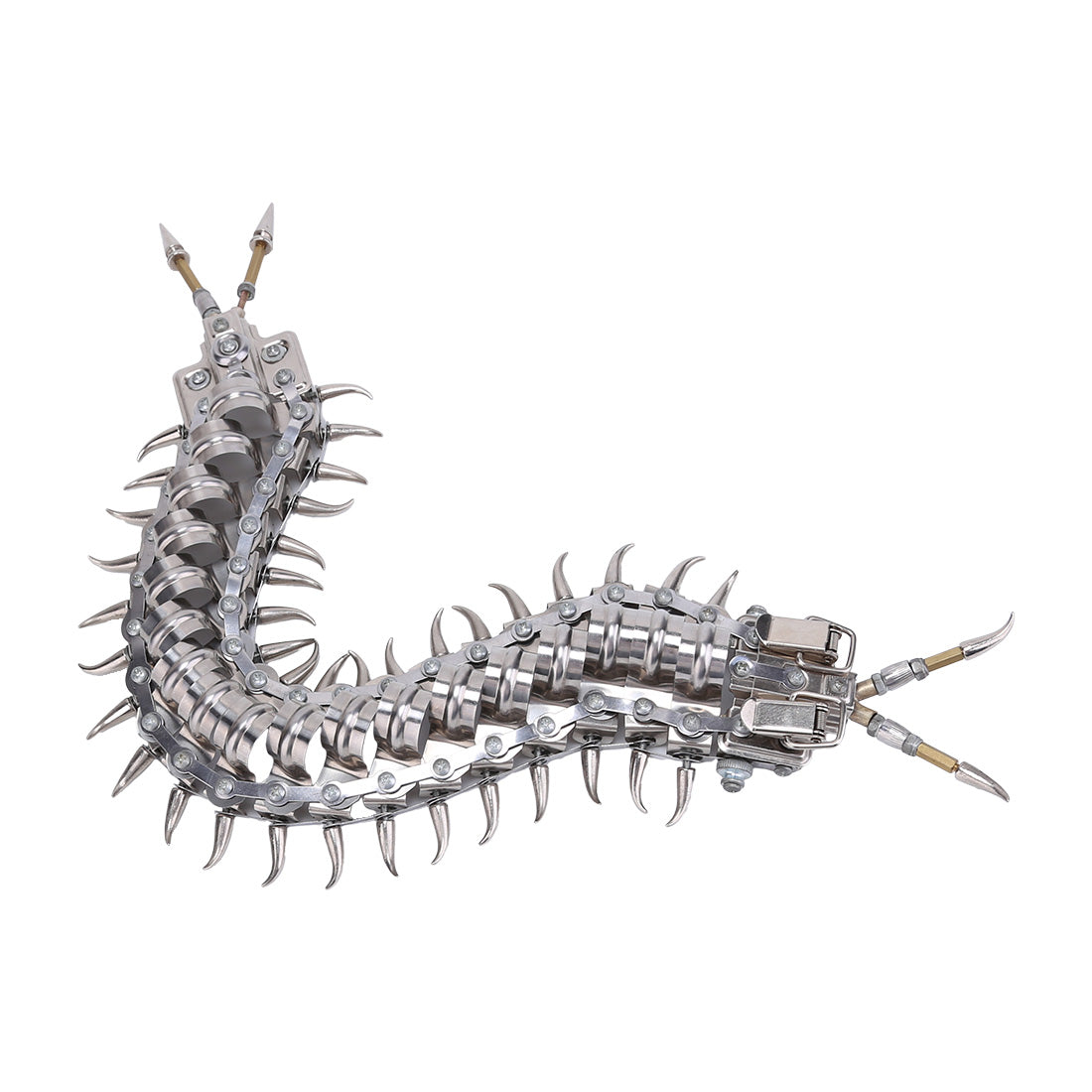 Metal Centipede Puzzle Model Kit 480PCS DIY Movable Assembly Stainless Steel Alloy Mechanical Animal Sculpture Desk Decor VICTMAX