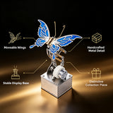 Finished Steampunk Mechanical Butterfly Insect Sculpture with Moving Metal Wings for Desk Decor - VICTMAX
